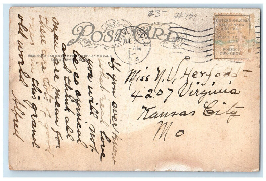 1914 Argentine Central Ry Locomotive Train Summit Mt McClellan Colorado Postcard