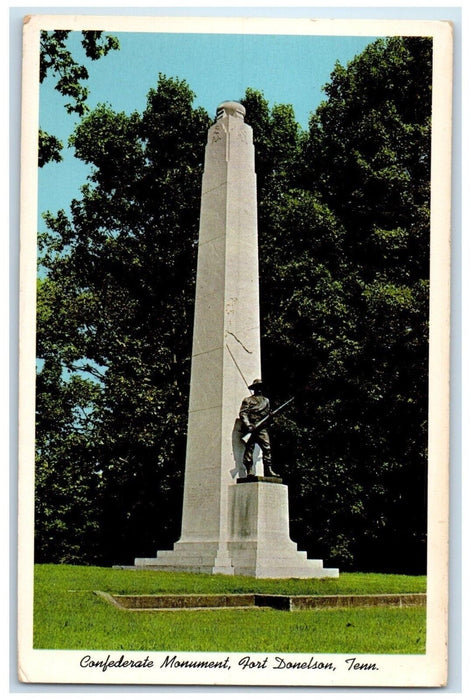 1960 Confederate Monument Fort Donelson National Military Park Dover TN Postcard