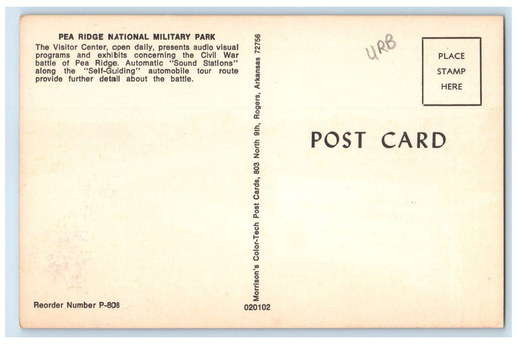 c1960 Visitor Center Pea Ridge National Military Park Garfield Arkansas Postcard