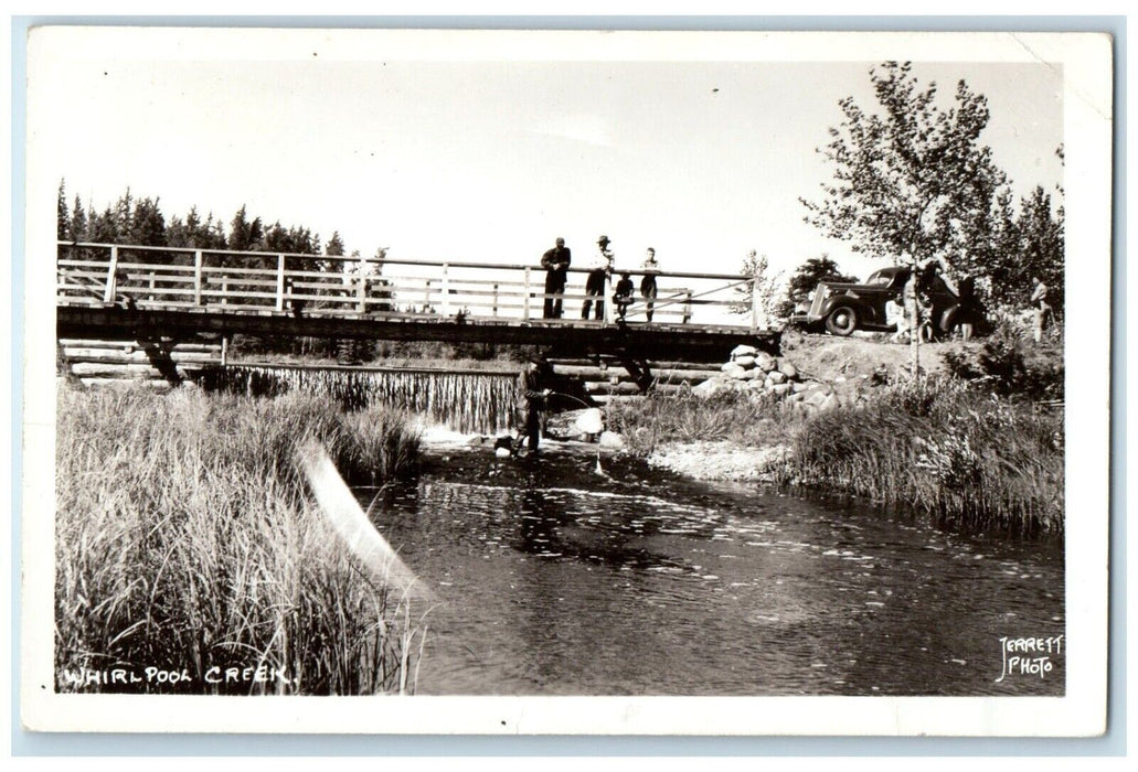 c1940's View Of Whirlpool Creek Car Canada Jerrett RPPC Photo Antique Postcard