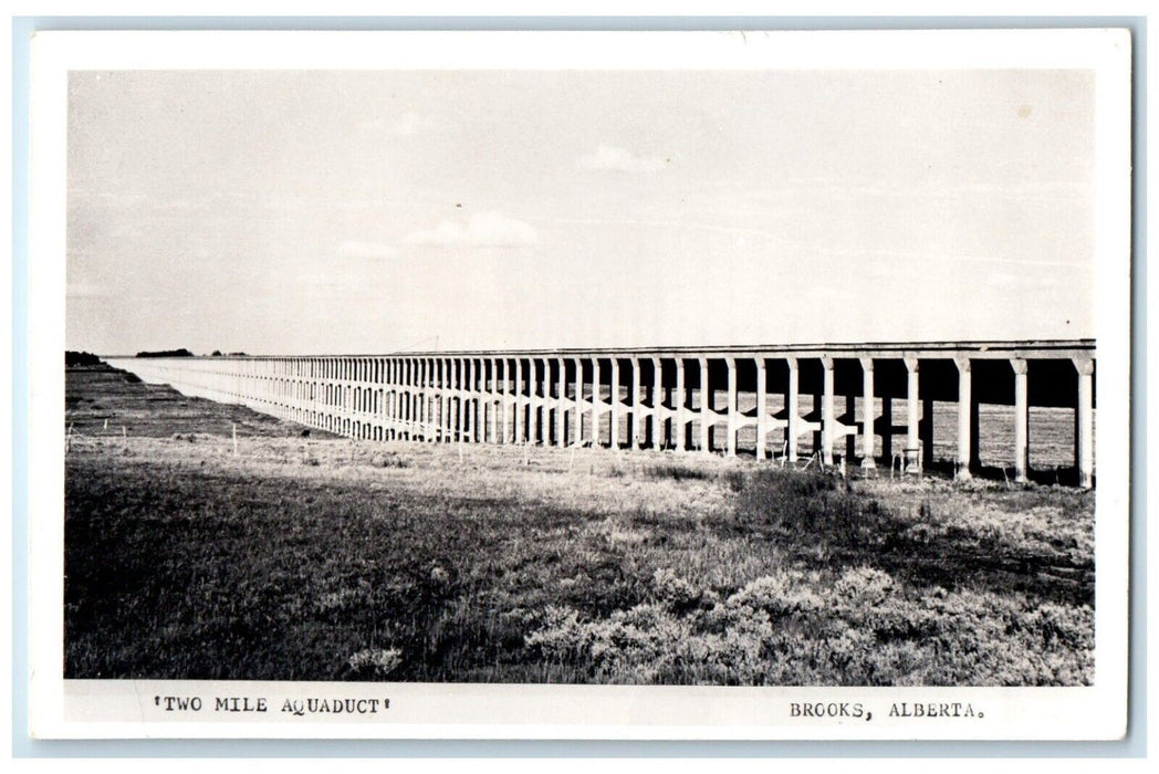 c1940's Two Mile Aquaduct Brooks Alberta Canada RPPC Photo Vintage Postcard