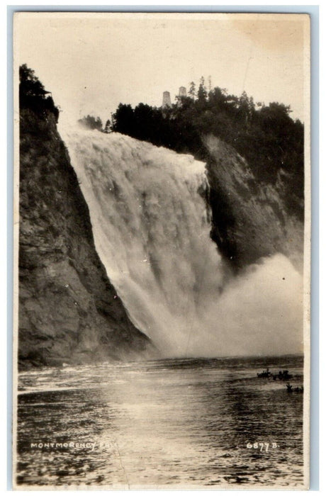 1933 View Of Montgomery Falls Quebec Canada RPPC Photo Posted Vintage Postcard