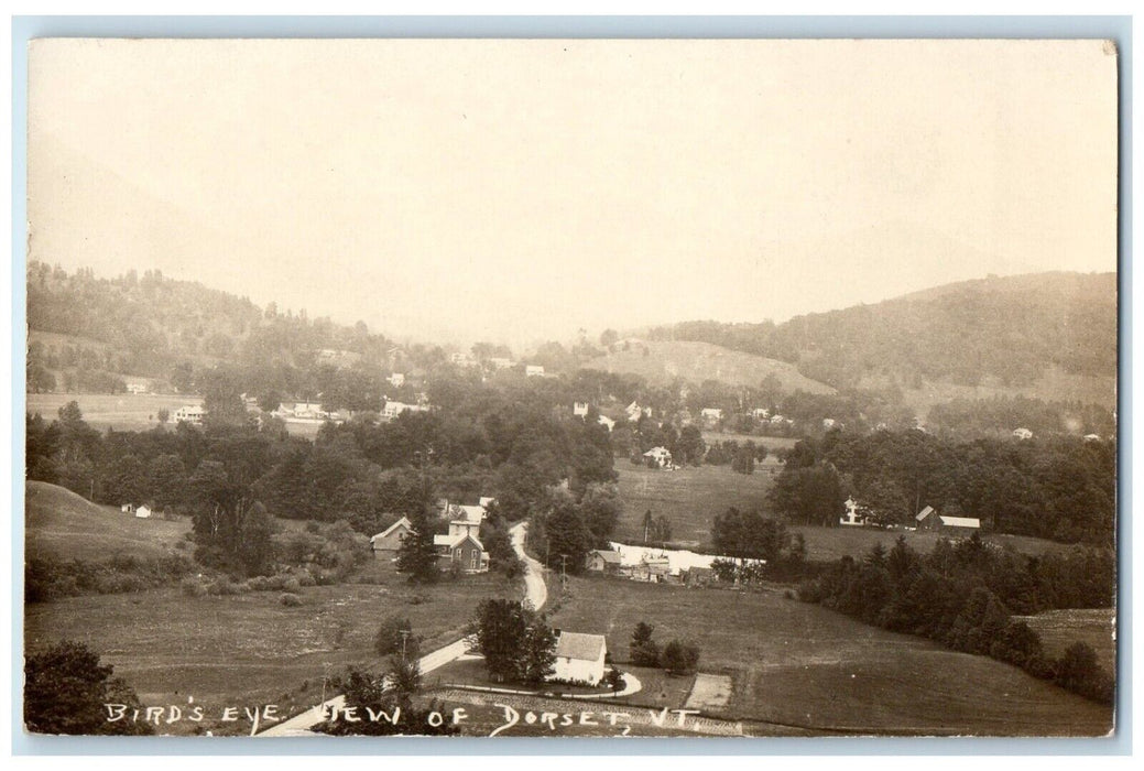 c1910s Bird's Eye View Of Dorset Vermont VT RPPC Photo Unposted Antique Postcard