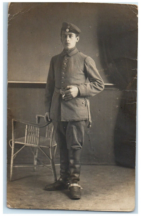 c1910's Ralston Steel WW1 Soldier Germany Portrait RPPC Photo Antique Postcard