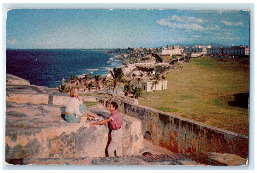 c1950's View of Section of El Morro Castle San Juan Puerto Rico APO Postcard