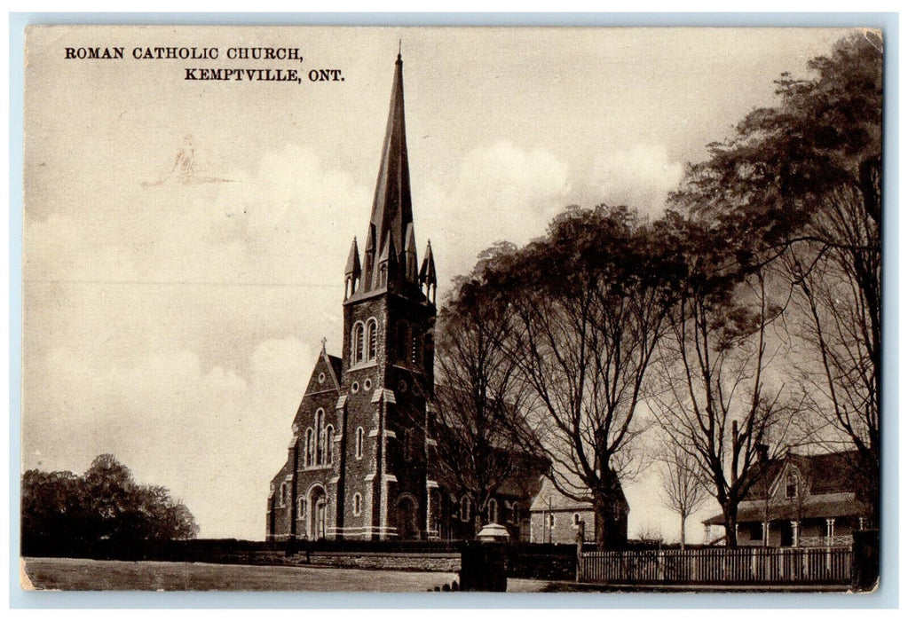 1910 Roman Catholic Church Kemptville Ontario Canada Antique Postcard