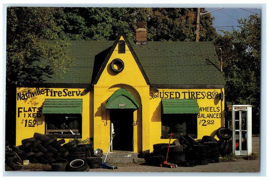 View From Betty Brown's Nashville Tire Service Nashville Tennessee TN Postcard