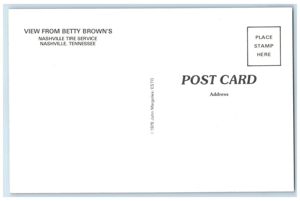 View From Betty Brown's Nashville Tire Service Nashville Tennessee TN Postcard