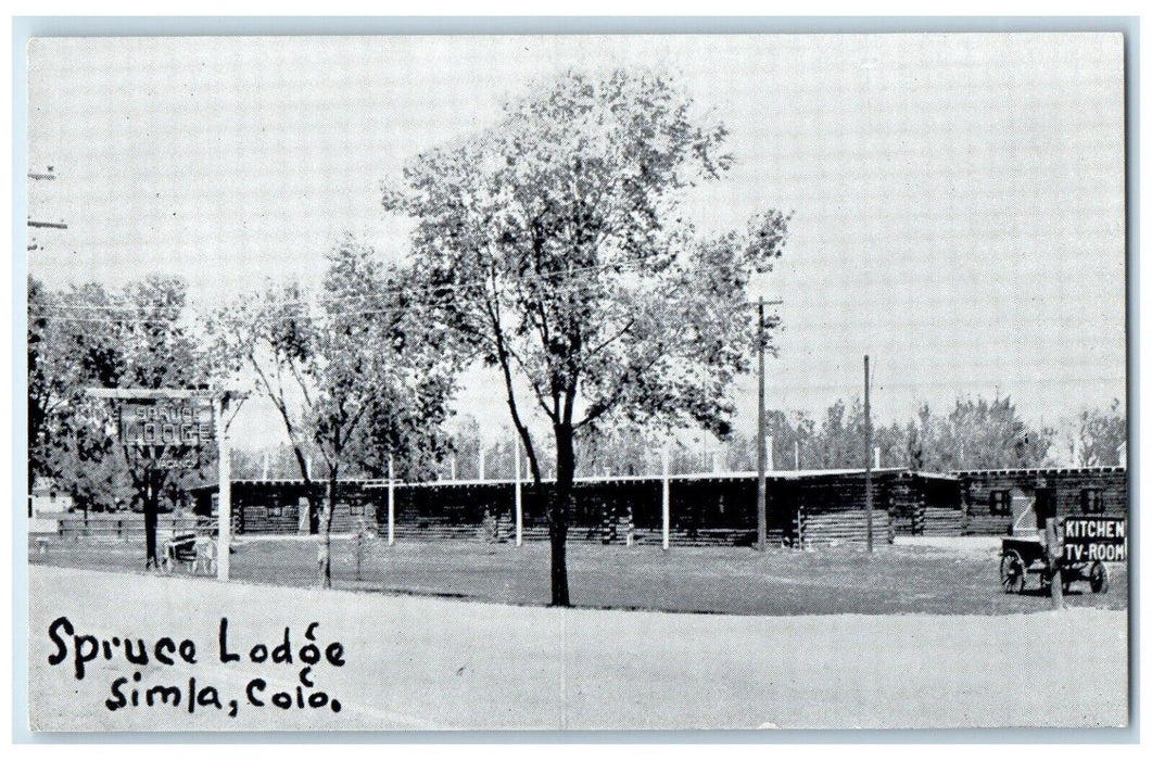 c1910's Spruce Lodge Motel Wagon Scene Simla Colorado CO Antique Postcard