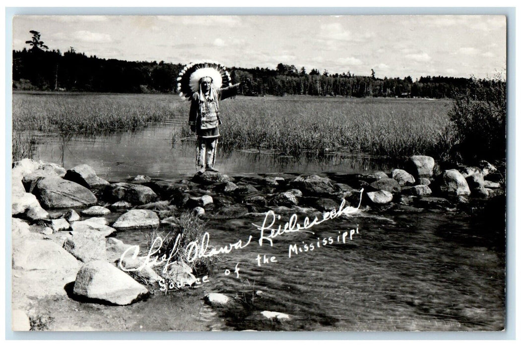 c1910's Chief Odawa Littlecreek Itasca Chippewa Indian MI RPPC Photo Postcard