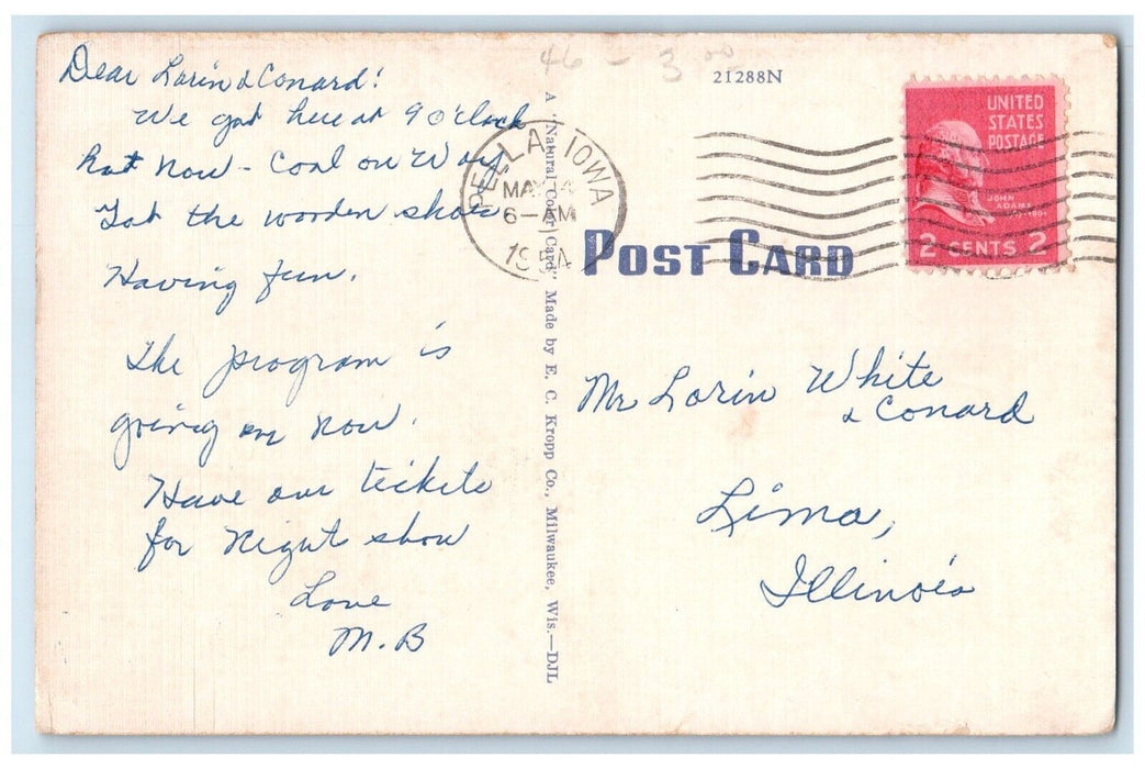 1954 Spotless Streets Queen Ride Upon Parade Pella Iowa Vintage Antique Postcard