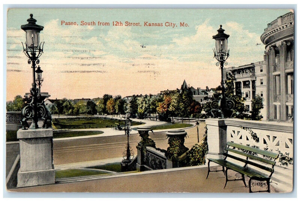 1915 Paseo South 12th Street Exterior Building Kansas City Missouri MO Postcard