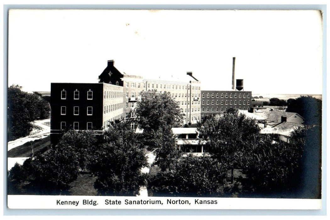 c1930's Kenney Bldg. State Sanatorium Norton Kansas KS RPPC Photo Postcard