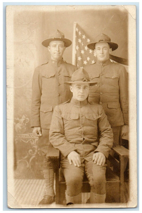 c1910's WW1 Soldiers Studio San Francisco California CA RPPC Photo Postcard