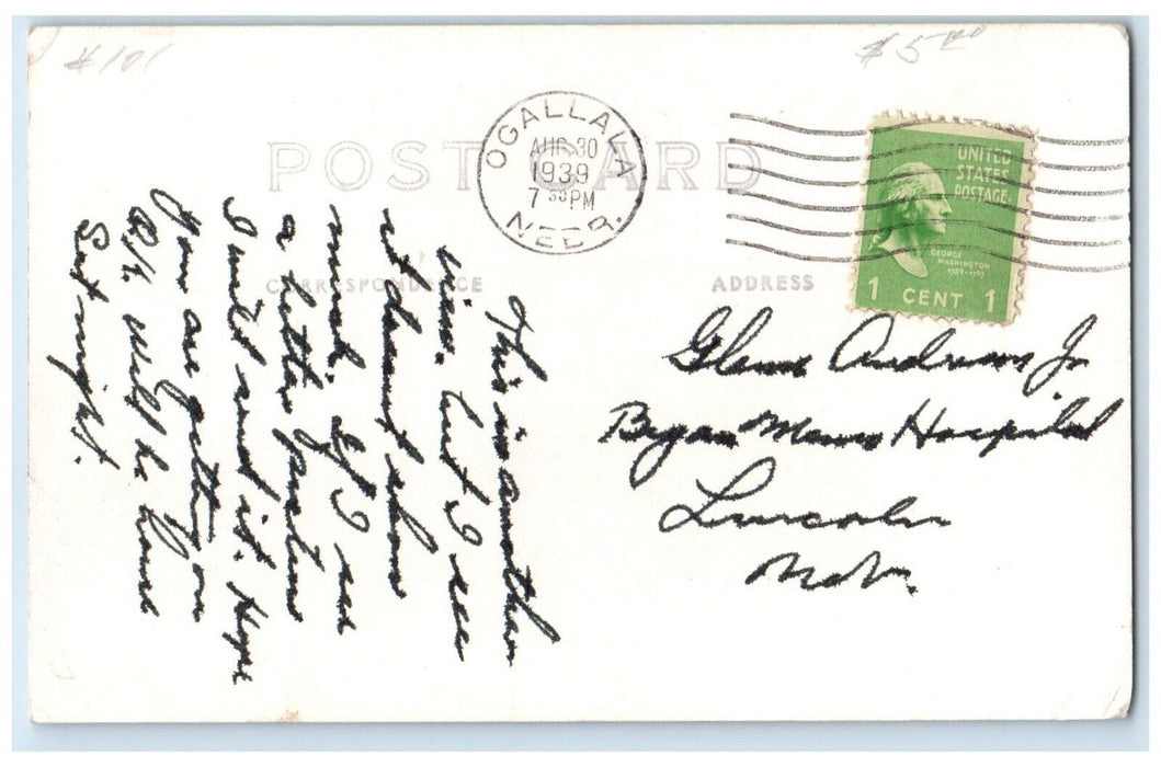 1939 View Of Kingsley Dam Ogallala Nebraska NE RPPC Photo Vintage Postcard