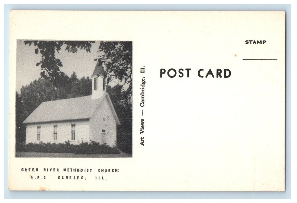 Green River Methodist Church Geneseo Illinois IL Unposted Antique Postcard