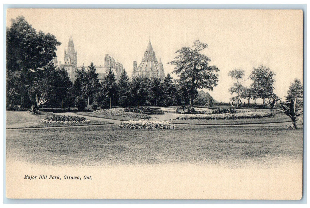 c1910 Major Hill Park Building In Background Ottawa Ontario Canada Postcard