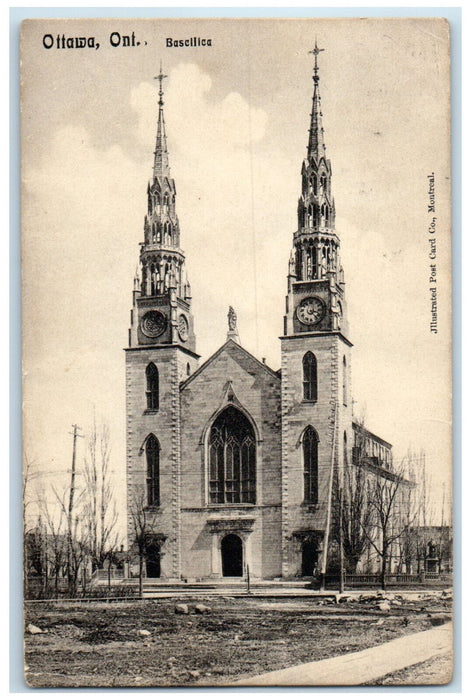 1907 Entrance to Bascilica Ottawa Ontario Canada Posted Antique Postcard