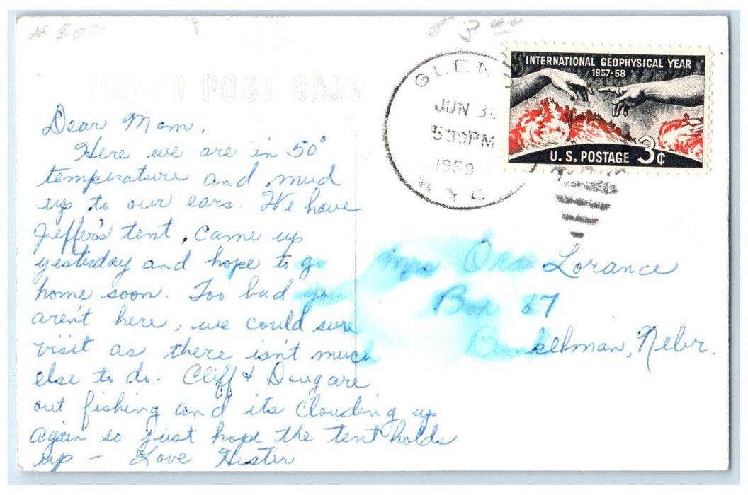 1959 View Of Glendo Dam Glendo Wyoming WY RPPC Photo Posted Vintage Postcard