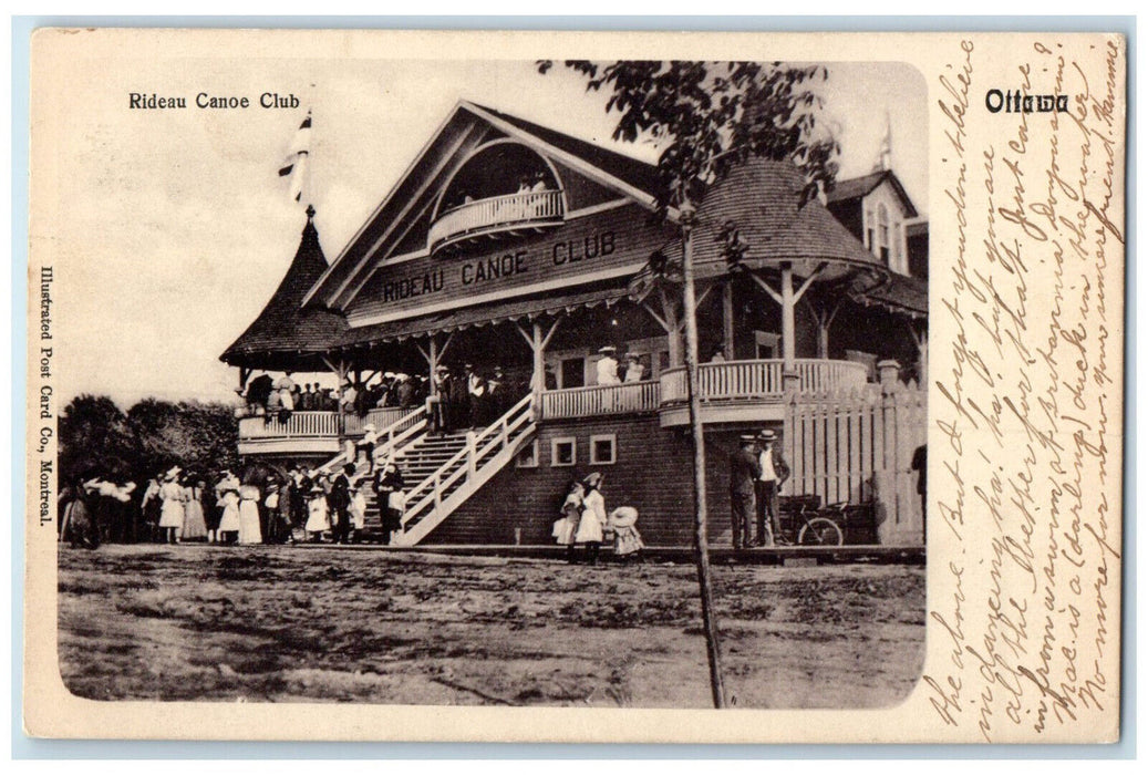 1906 Rideau Canoe Club Ottawa Ontario Canada Posted Antique Postcard