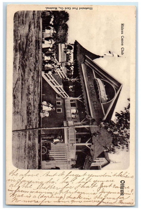 1906 Rideau Canoe Club Ottawa Ontario Canada Posted Antique Postcard