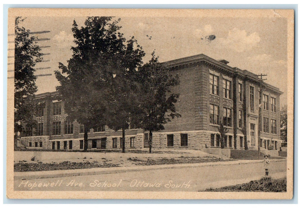 1922 Scene at Hopewell Ave. School Ottawa South Ontario Canada Postcard