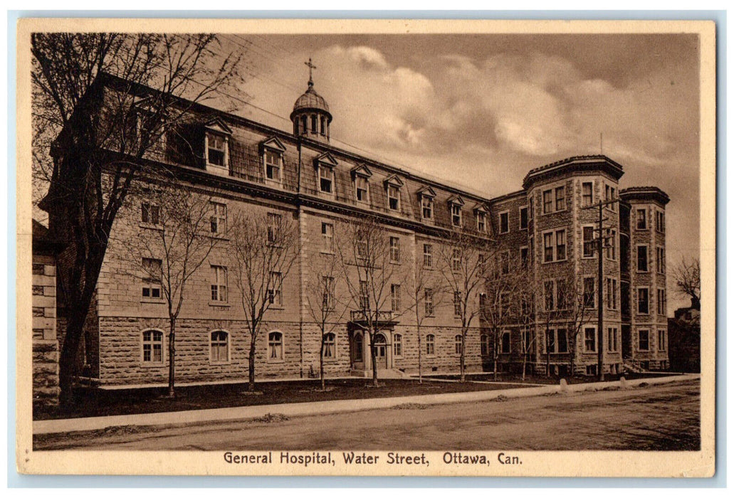 1913 General Hospital Water Street Ottawa Ontario Canada Posted Postcard