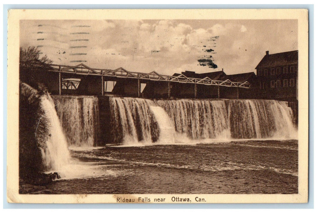 1912 Scene of Rideau Falls Near Ottawa Canada Antique Posted Postcard