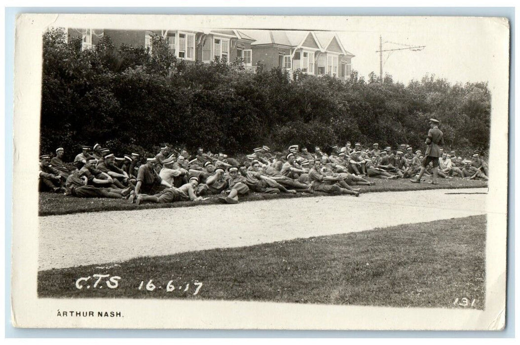 1917 Military Army Company #3 Park View Ontario Canada RPPC Photo Postcard