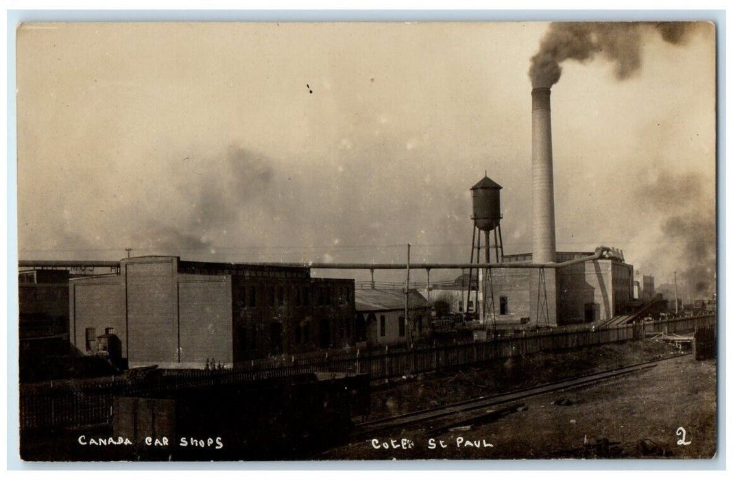 c1910's Car Shop Factory View Cote Saint Paul Quebec Canada RPPC Photo Postcard