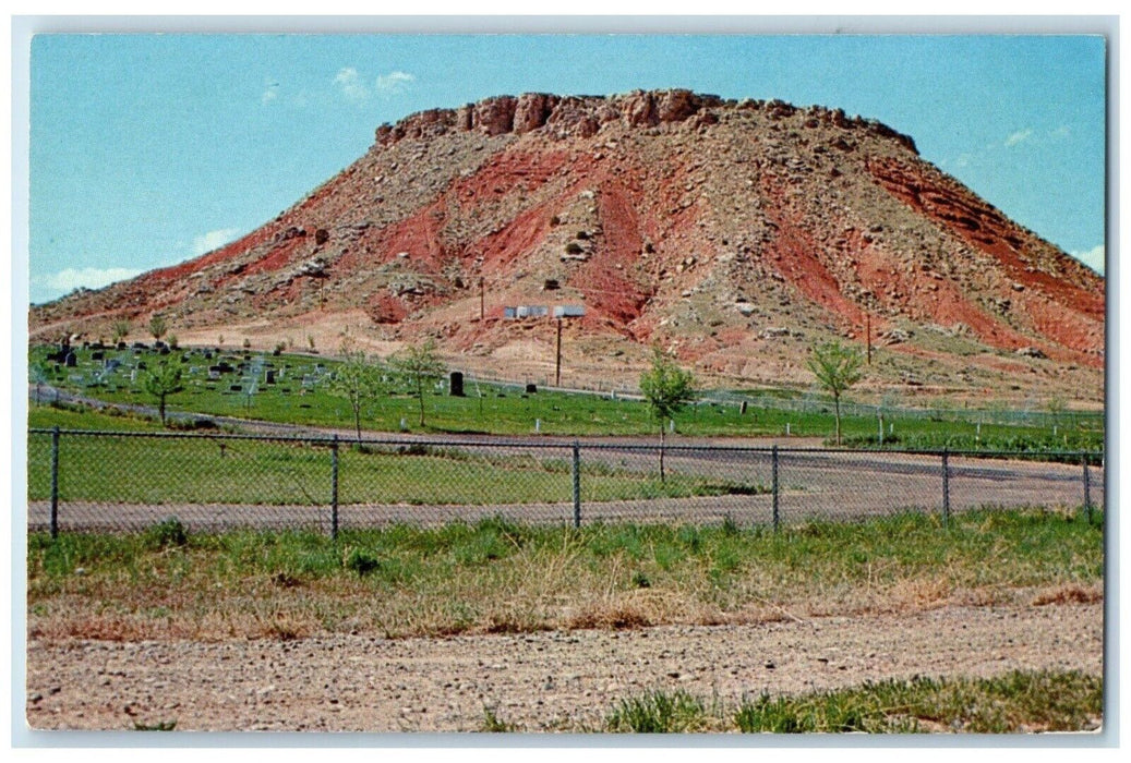 c1960 Round Top Mountain Famous Landmark Thermopolis Wyoming WY Vintage Postcard