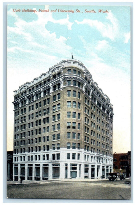 c1910 Cobb Building Fourth University Sts. Exterior Seattle Washington Postcard
