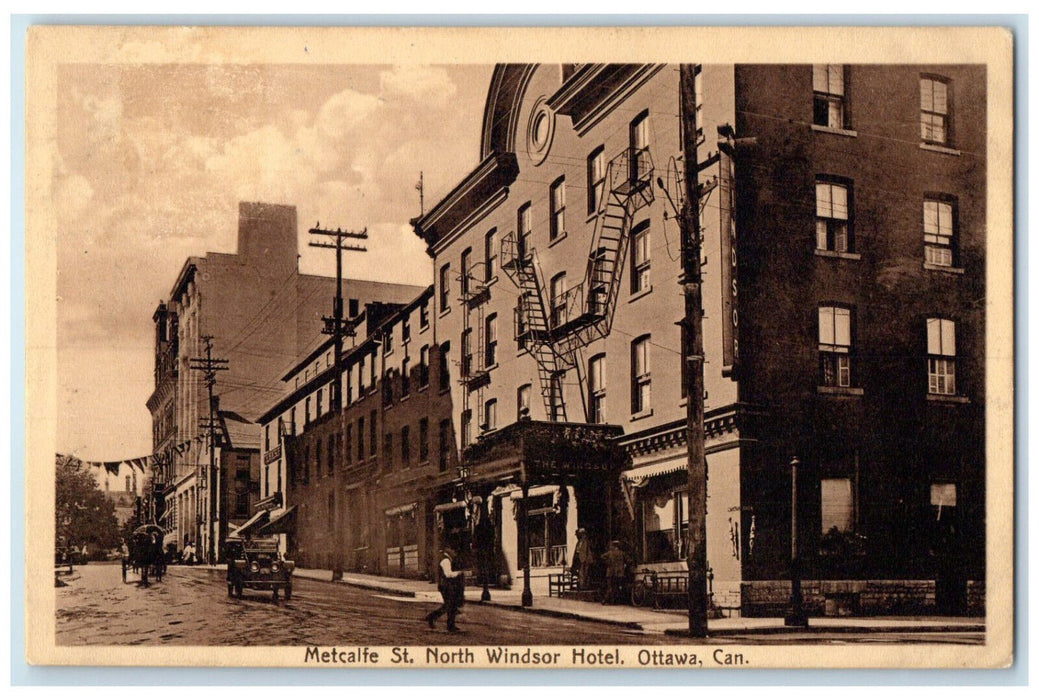 c1930's Metcalfe St. North Windsor Hotel Ottawa Ontario Canada Postcard