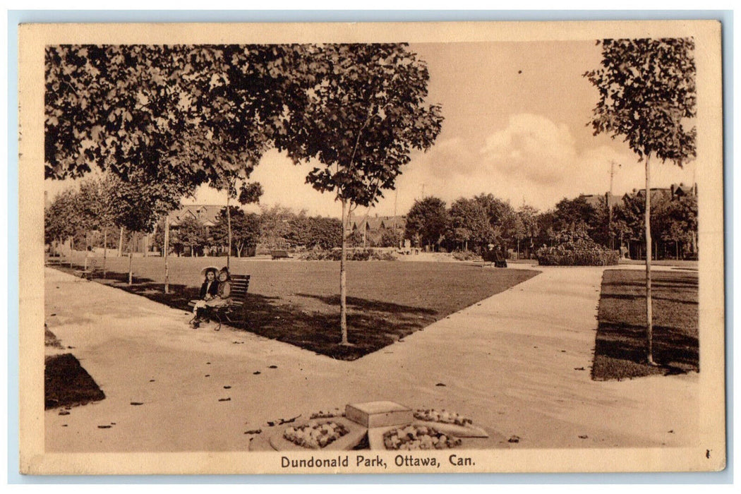 1915 Dundonald Park Scene Ottawa Ontario Canada Antique Posted Postcard