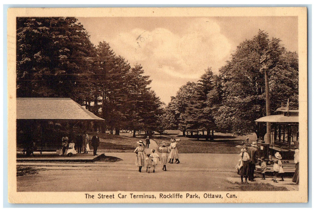 1914 The Street Car Terminus Rockcliffe Park Ottawa Canada Posted Postcard