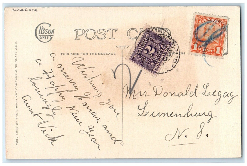 Christmas Religious Lunenburg Nova Scotia Canada Postage One Gibson Postcard