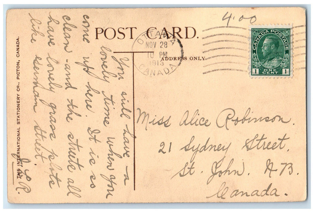 1913 Directors Home Dom Government Exp Farm Ottawa Canada Posted Postcard