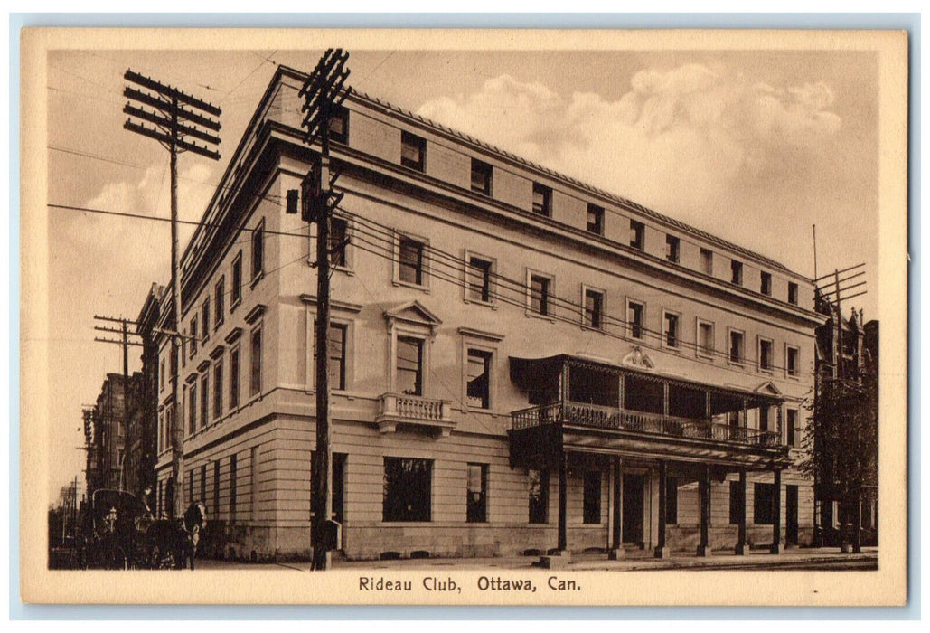 c1940's Rideau Club Building Ottawa Ontario Canada Antique Unposted Postcard