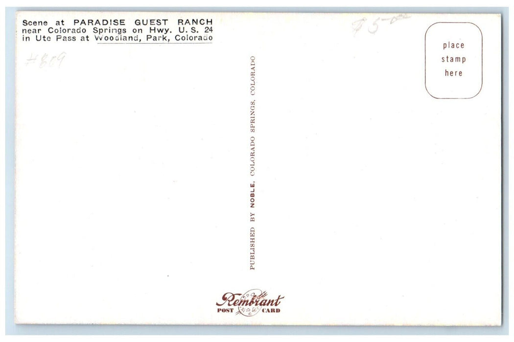Scene At Paradise Guest Ranch Restaurant Woodland Park Colorado CO Postcard
