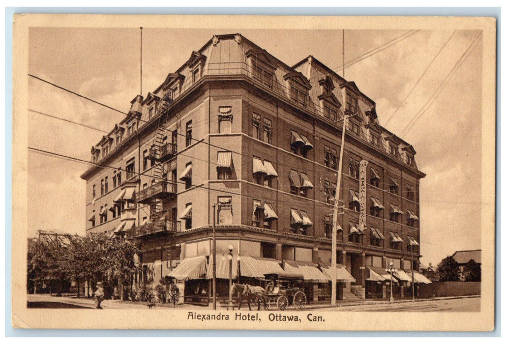 1914 Building of Alexandra Hotel Ottawa Ontario Canada Antique Posted Postcard