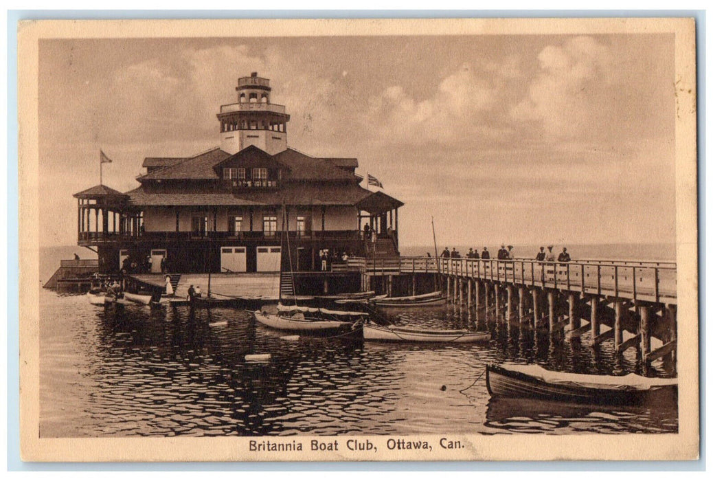 1913 Britannia Boat Club Ottawa Ontario Canada Antique Posted Postcard