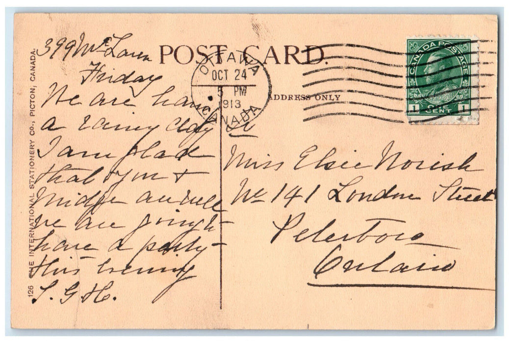 1913 Britannia Boat Club Ottawa Ontario Canada Antique Posted Postcard