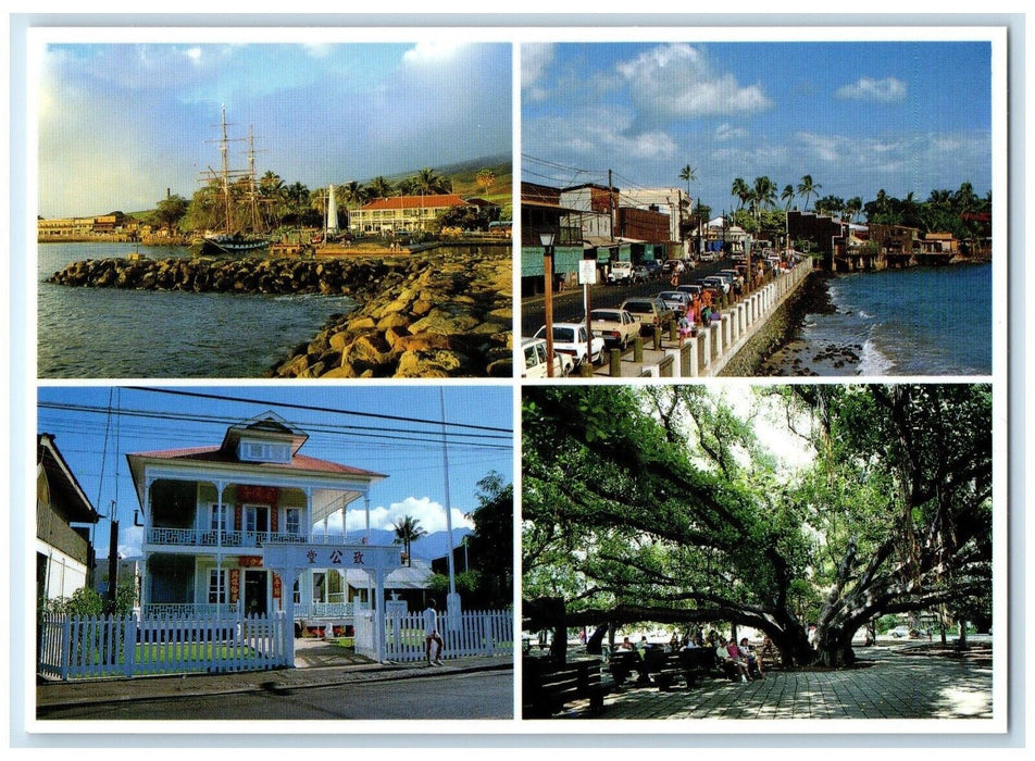 1997 Old Lahaina Town Front Street Banyan Pioneer Inn Hawaii HI Maui Postcard