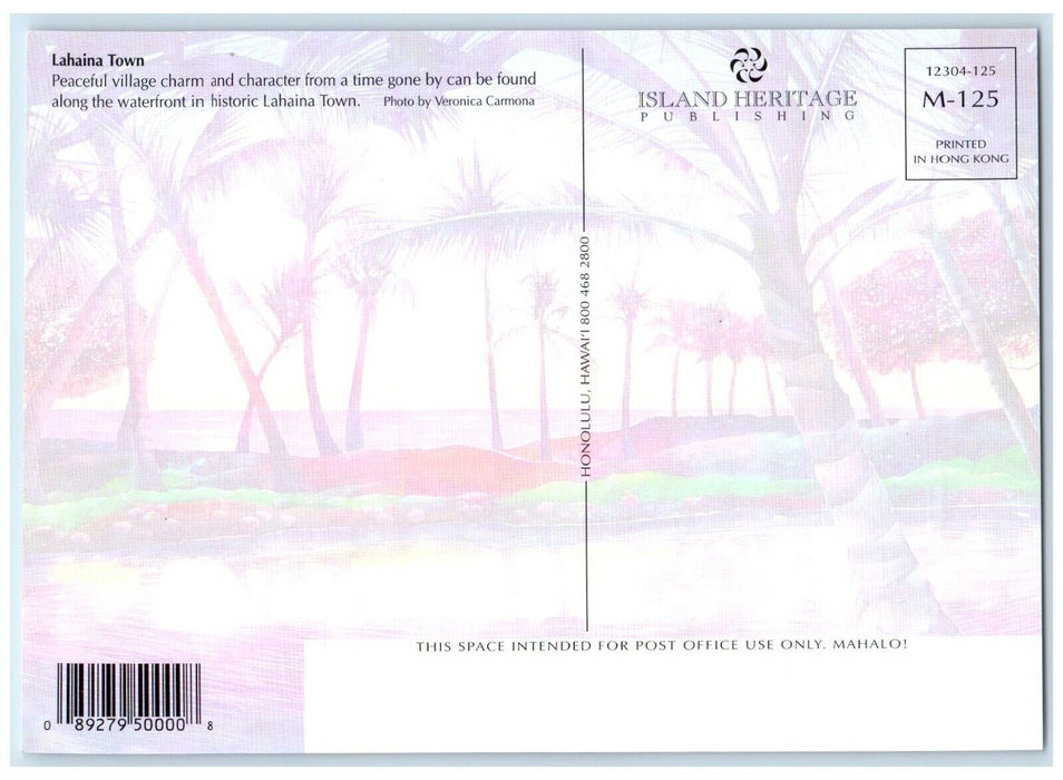 1995 Lahaina Old Town Hawaii HI Maui Vintage Unposted Postcard