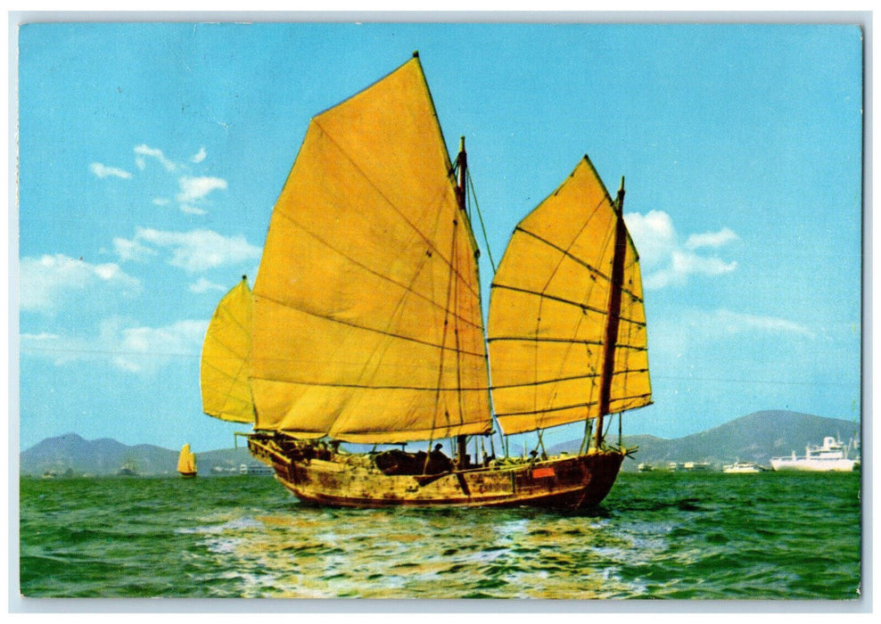 1970 Ship Sailing May You Have A Pleasant Journey Hong Kong Air Mail Postcard