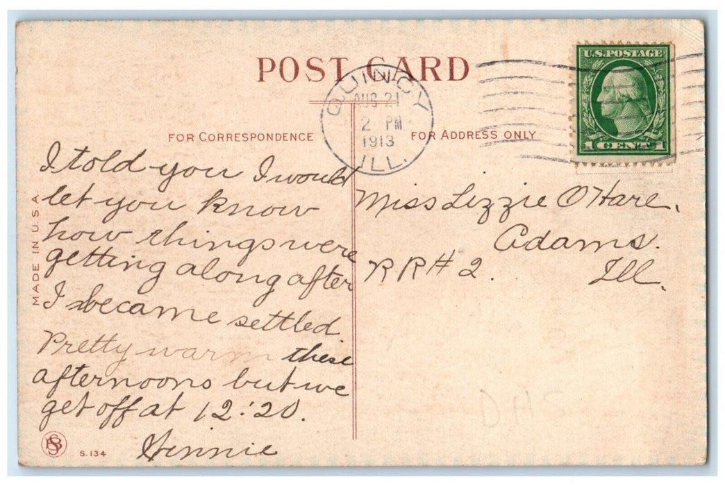 1913 It Costs Me Somedings Quincy Illinois Pennant Kid Vintage Antique Postcard