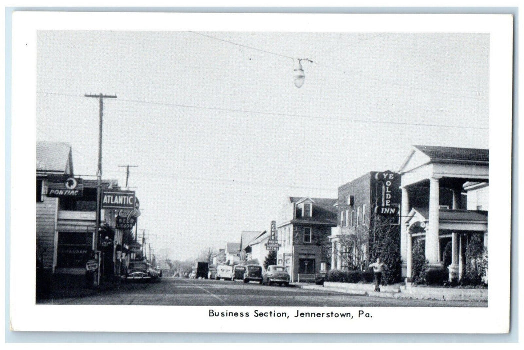 1920 Business Section Buildings Classic Car Jennerstown Pennsylvania PA Postcard