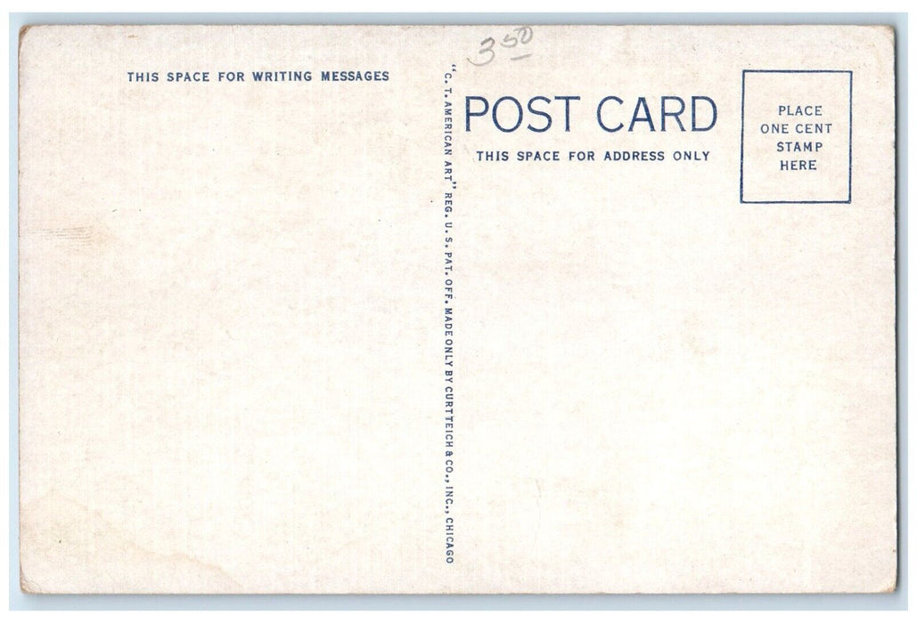 c1940 World War Memorial Riverside Wall Exterior Marshalltown Iowa IA Postcard