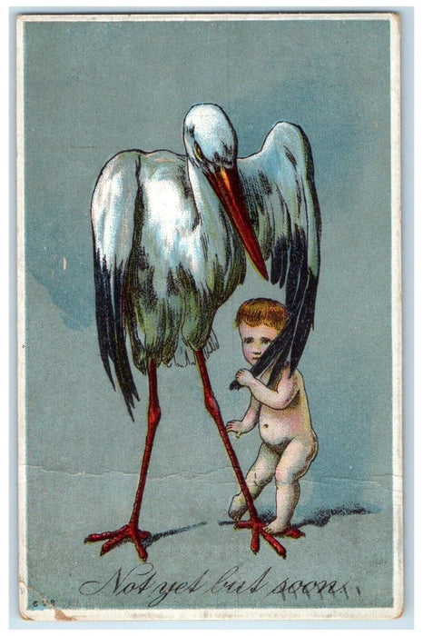 1912 Stork And Baby Point Marion Pennsylvania PA Posted Antique Postcard