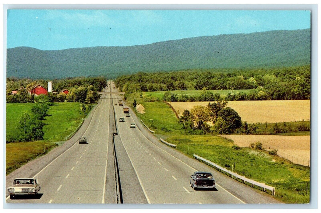 c1960 Aerial View Carlisle Blue Mountain Pennsylvania Turnpike Unposted Postcard